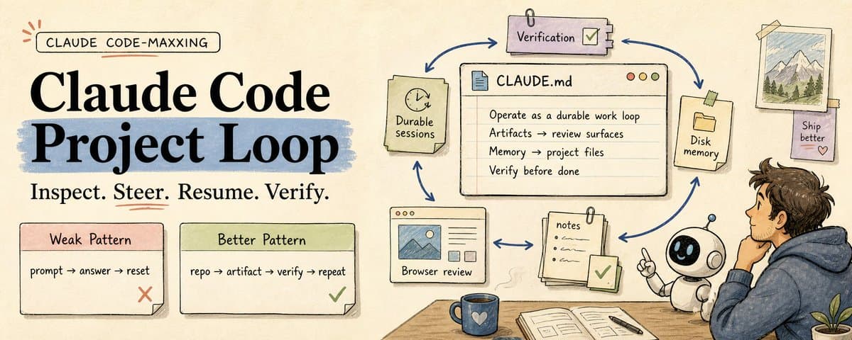 claude code-maxxing: treat claude code like a project loop